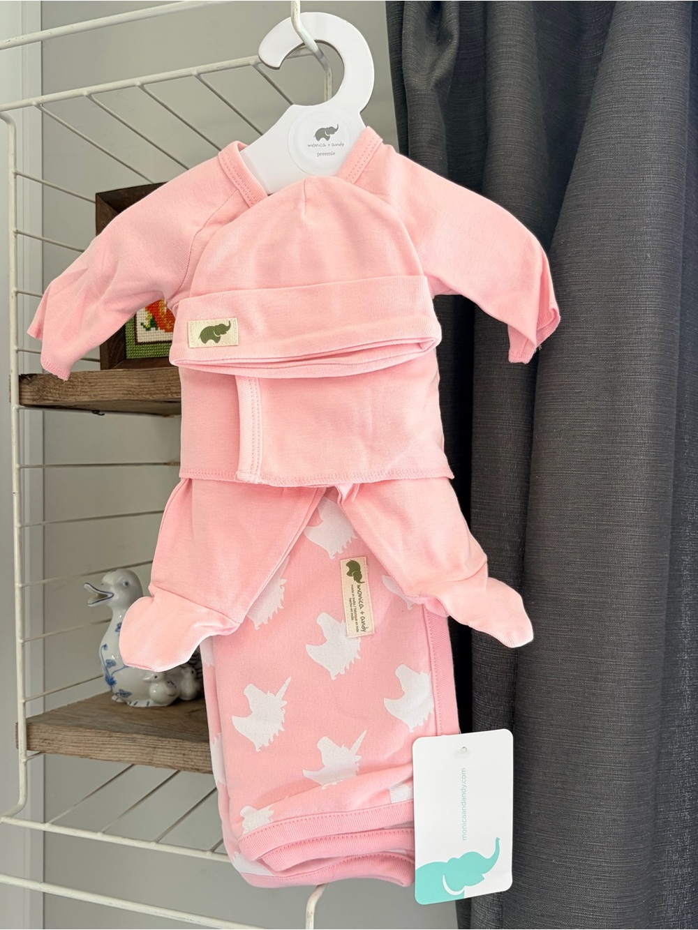 NWT Monica + Andy Pink Premiee Outfit Set with Unicorn Print
